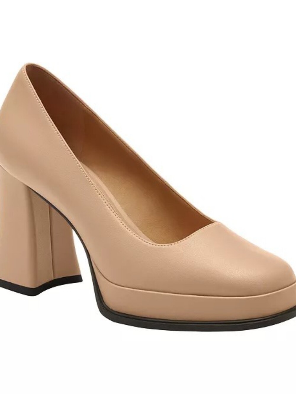New - Out Of Box Coach Nude Platform Block-Heel Pumps
